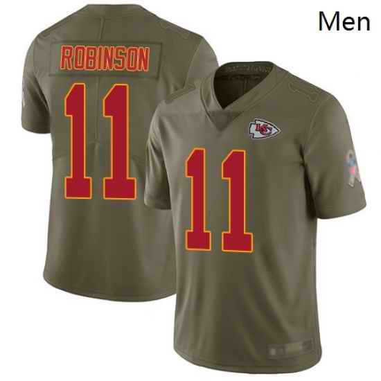 Chiefs 11 Demarcus Robinson Olive Men Stitched Football Limited 2017 Salute To Service Jersey
